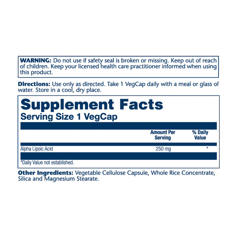 Alpha Lipoic Acid 250mg - 60 vcaps