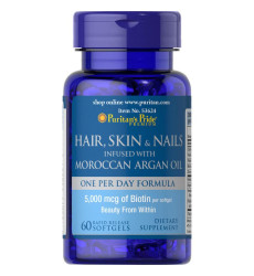Hair Skin Nails infused with Moroccan Argan Oil - 60 softgels