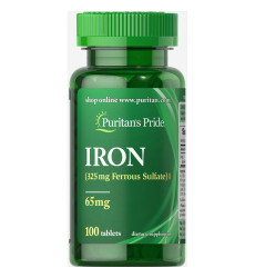 Iron Ferrous Sulfate 65 mg - 100 Tablets