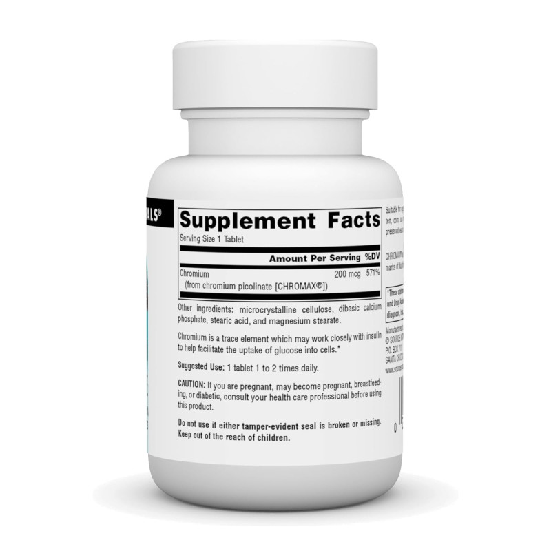 Chromium Picolinate 200 mcg Yeast Free - 60 tabs (Пошкоджена етикетка)