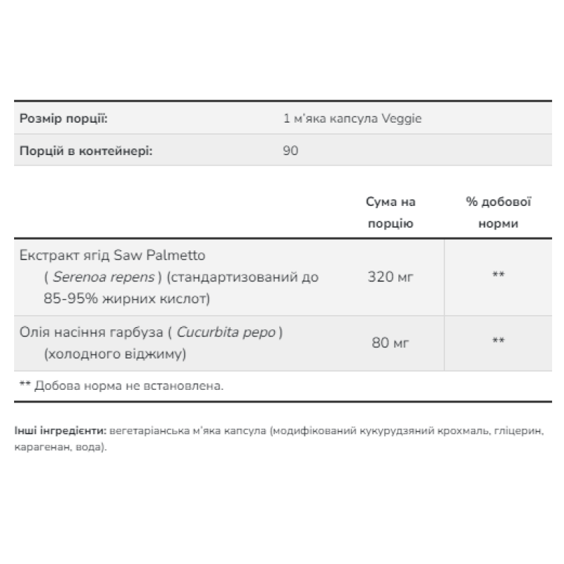 Saw Palmetto 320mg - 90 vgels