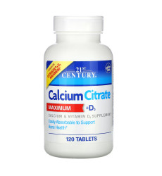 Calcium Citrate + D3 Max - 120 tabs (Пошкоджена банка)