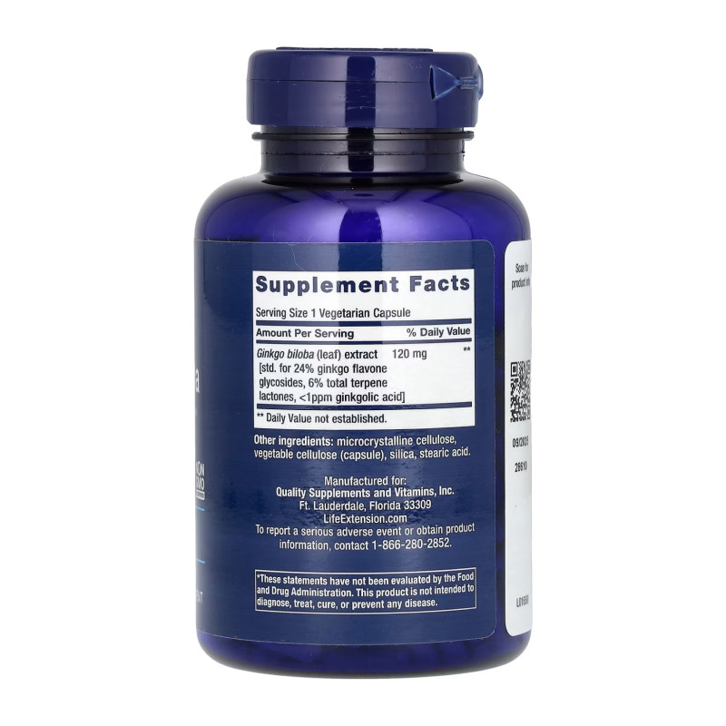 Ginkgo Biloba Certified Extract™ 120mg - 365 vcaps