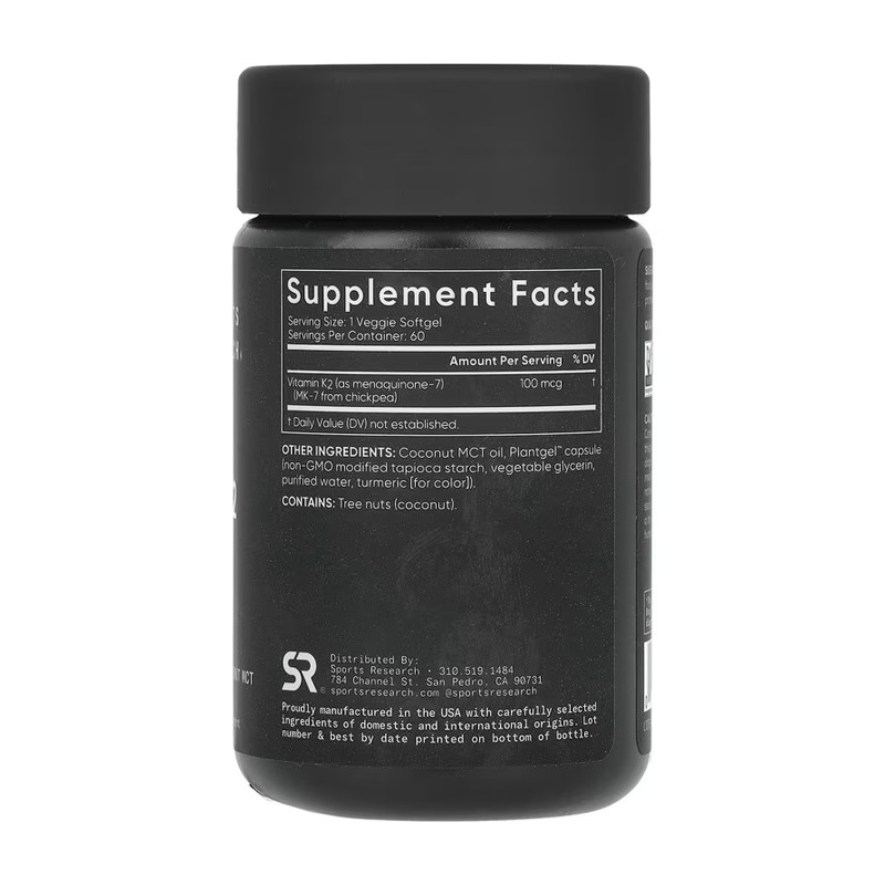 Vitamin K2 100mcg - 60 veggie softgels