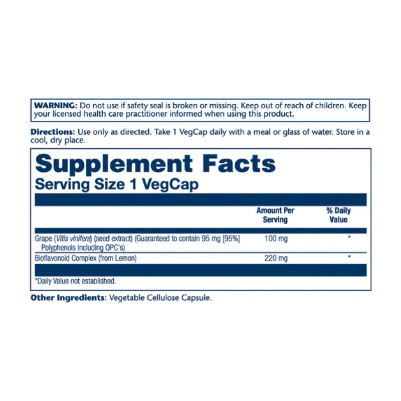 Grape Seed Extract 100mg - 60 vcaps