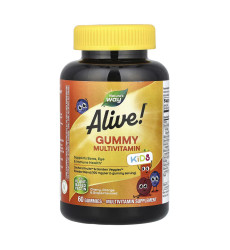 Alive! Children's Gummy Multivitamin, Gluten Free, Made with Pectin - 60 Gummies (Пошкоджена етикетка)