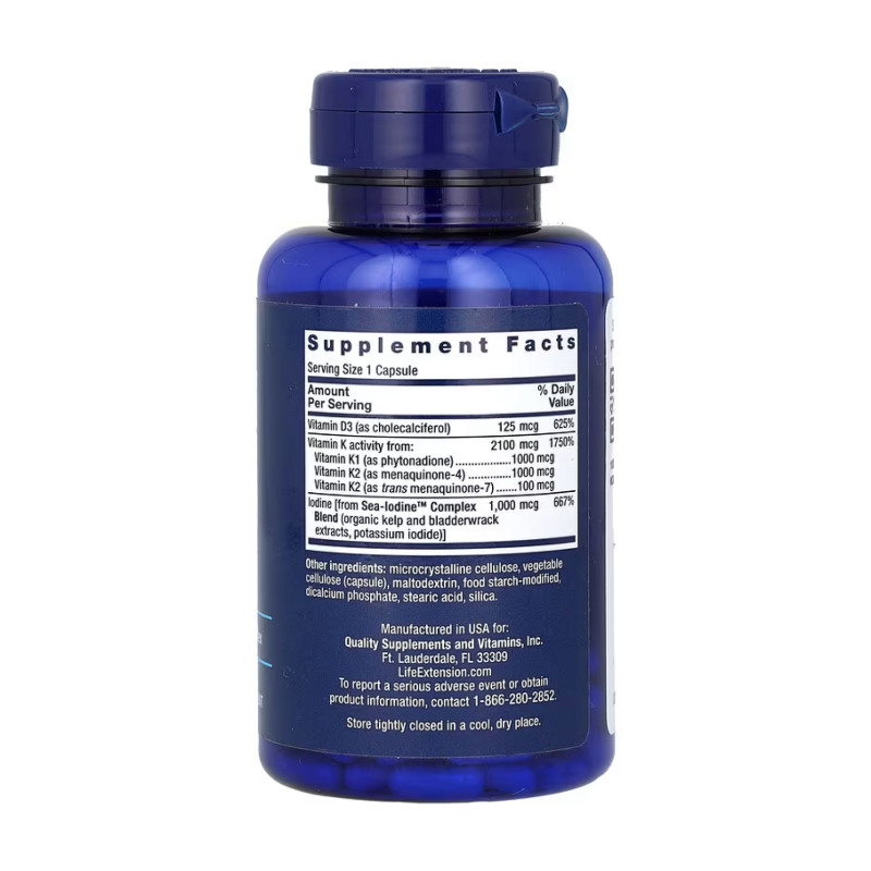 Vitamins D and K with Sea-Iodine™ - 60 caps (Пошкоджена банка)