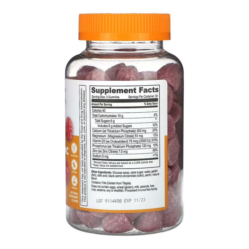 Calcium Magnesium & Zinc + Vitamin D Adult - 90 gummies