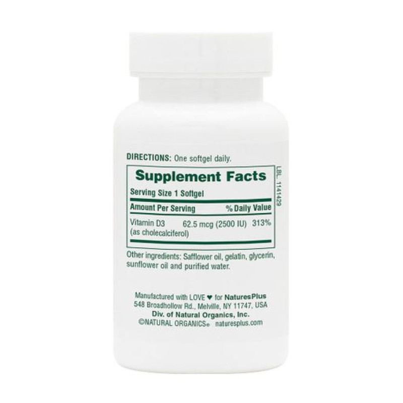 Vitamin D3 2500 IU - 90 softgels