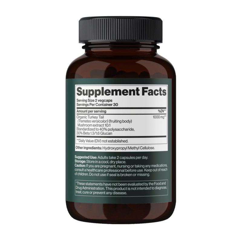 Turkey Tail Mushroom 1000 mg - 60 vegcaps