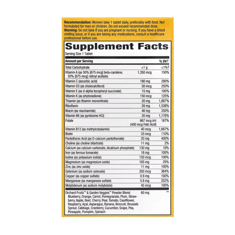 Once Daily Women Ultra Multivitamin- 60 tabs
