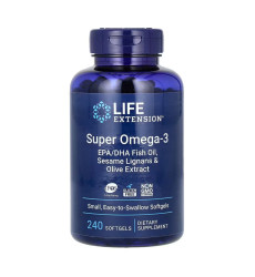 Super Omega-3 EPA/DHA Fish Oil Sesame Lignans & Olive Extract - 240 softgels