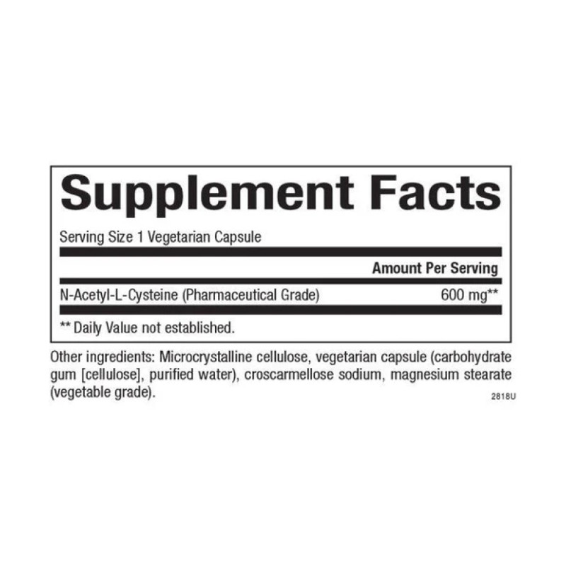 N-Acetyl-L-Cysteine Amino Acid 600mg - 60 vcaps (Пошкоджена банка)
