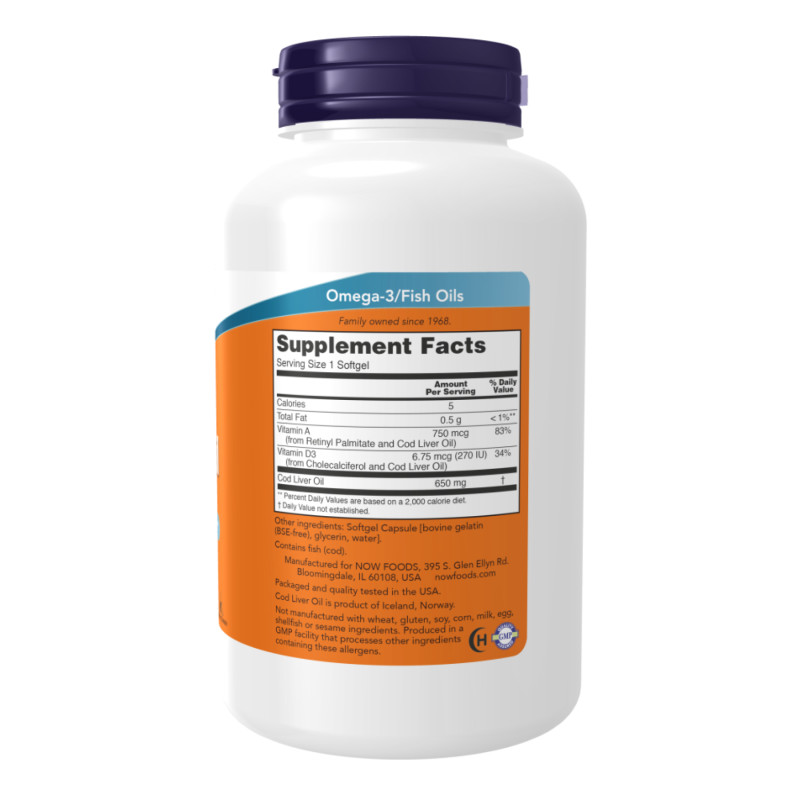 Cod Liver Oil 650mg - 250 sgels