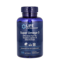 Super Omega-3 EPA/DHA Fish Oil Sesame Lignans & Olive Extract - 120 softgels