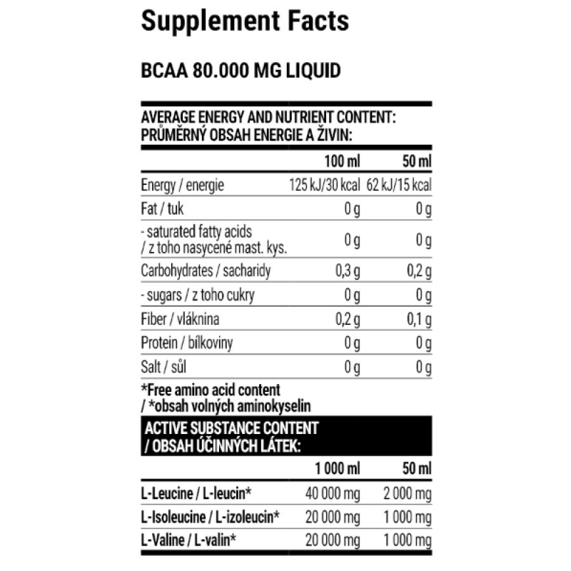 BCAA 80.000 Liquid - 1000ml Apricot