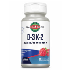 D3 & K2 25mcg - 60 tabs Raspberry (Пошкоджена банка)
