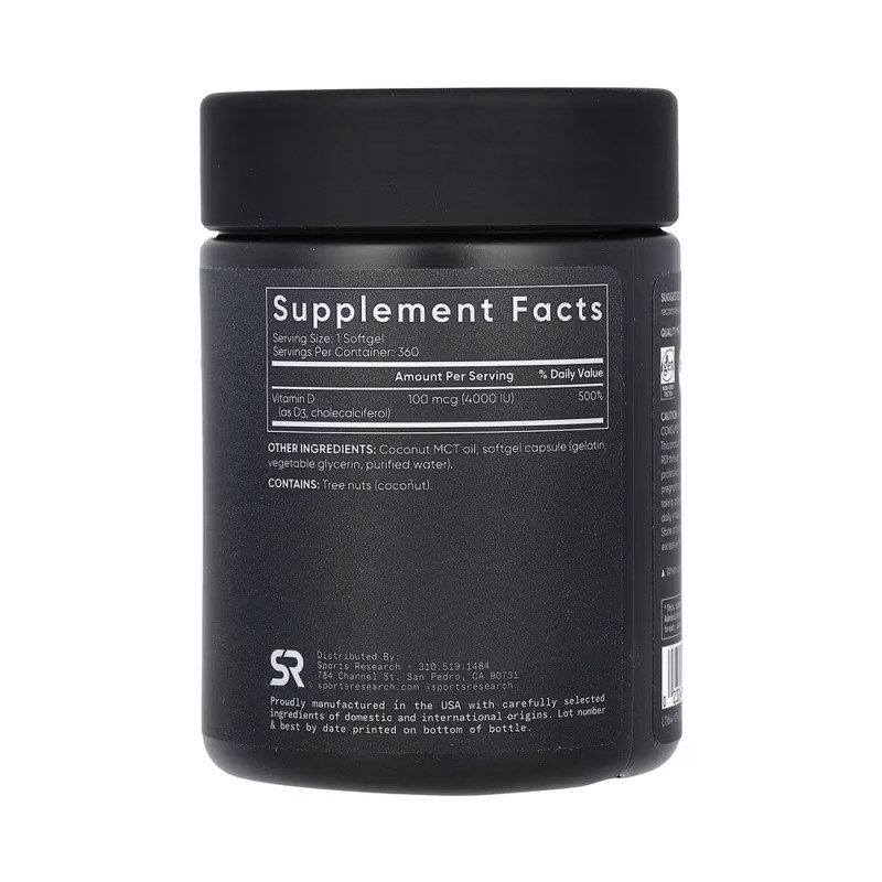 Vitamin D3 4000IU - 360 softgels