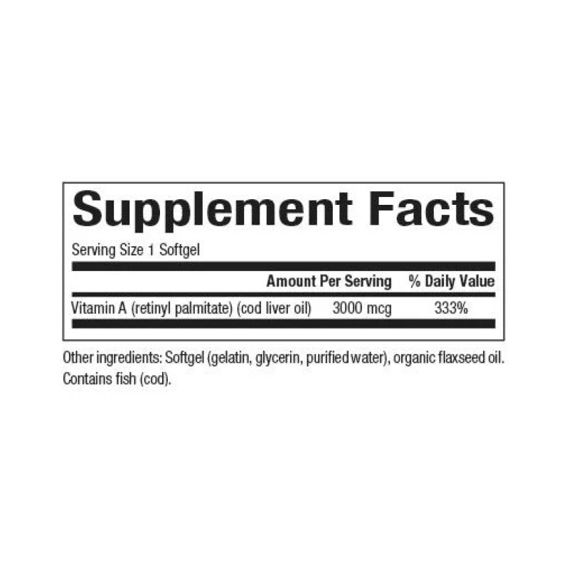 Vitamin A 3000mcg 10000IU - 180 softgels