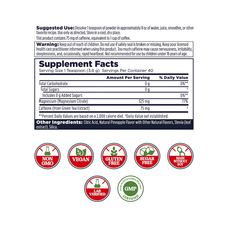Energy Magnesium Powder - 153g Pineapple