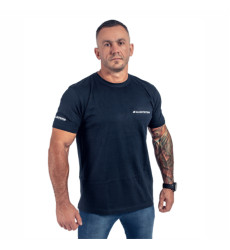 T-Shirt Men Slim Green & White Logo - L