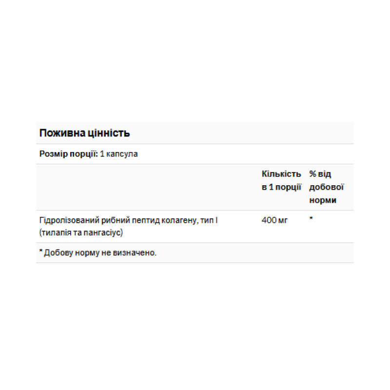 Type I Hydrolyzed Marine Collagen Peptides 400mg - 60 caps