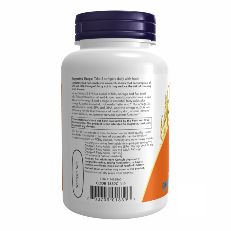 Super Omega 3-6-9 1200 mg - 180 sgels (Пошкоджена етикетка)