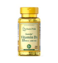 Vitamin D3 10 mcg (400 IU) - 100 tabs