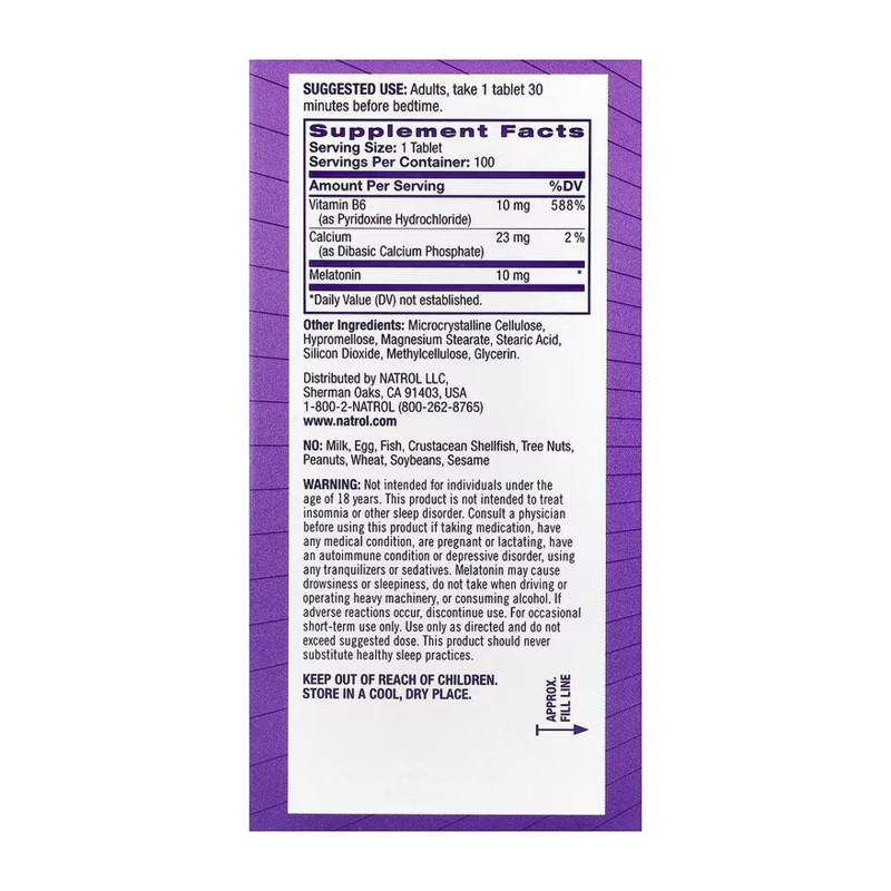 Advanced Sleep Melatonin 10mg - 100 tabs