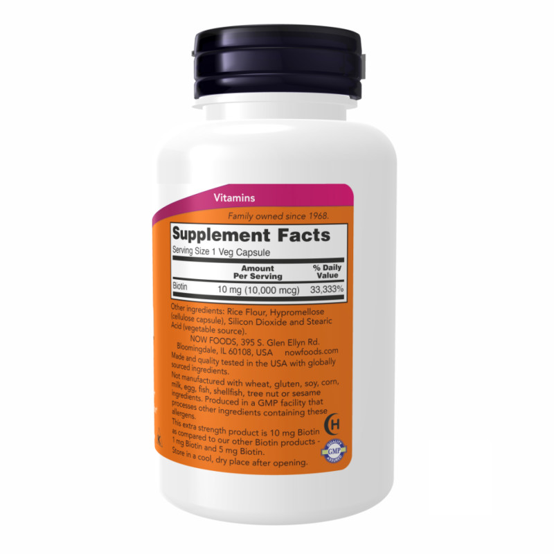 BIOTIN 10mg (10,000mcg) - 120 vcaps (Пошкоджена банка)
