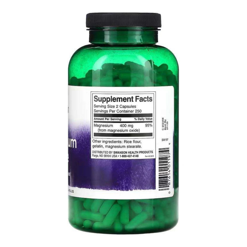 Magnesium Oxide 200mg - 500 caps