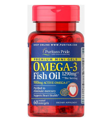 Omega-3 Fish Oil 1290 mg Mini Gels (900 mg Active Omega-3) - 60 softgels