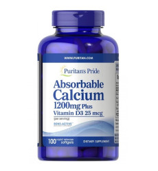 Absorbable Calcium 1200 mg Plus vitamin D3 2,5 mg - 100 Softgels