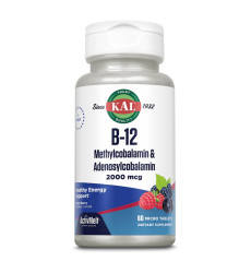B-12 Methylcobalamin and Adenosylcobalamin 2000mcg - 60 tabs