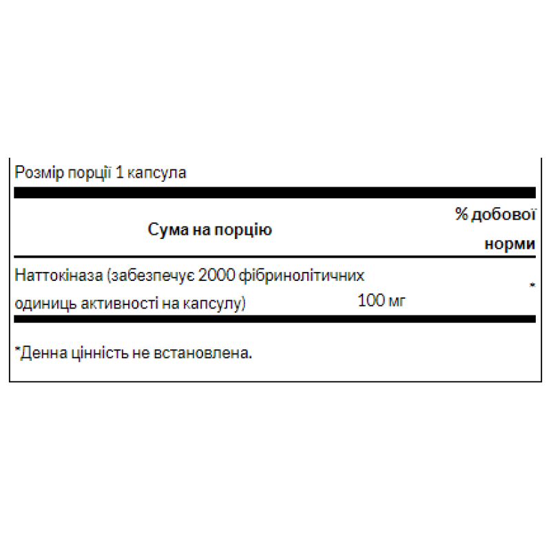 Nattokinase 2,000 Fibrinolytic Units 100 mg - 30caps