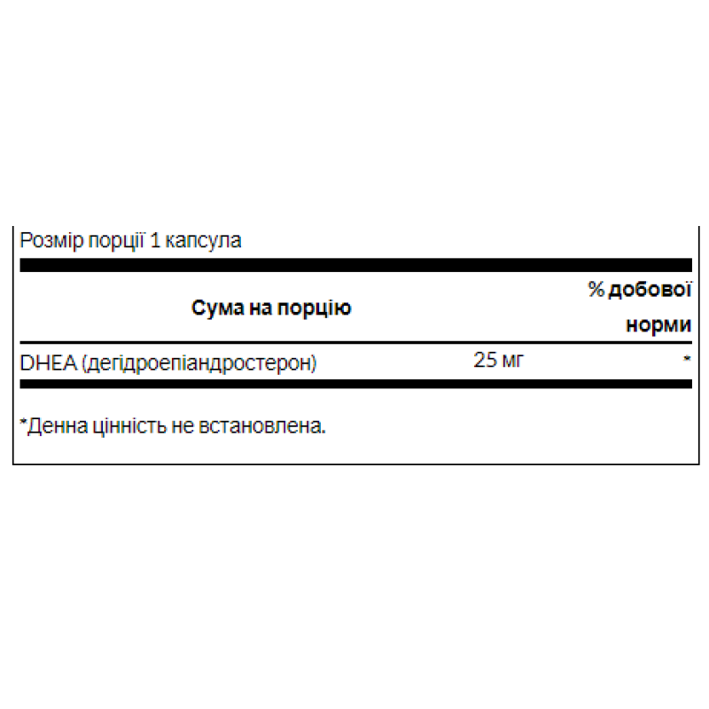 DHEA 25 mg - 30 caps (До 12.26)