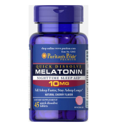 Quick Dissolve Melatonin 10 mg Cherry Flavor - 45 Tablets