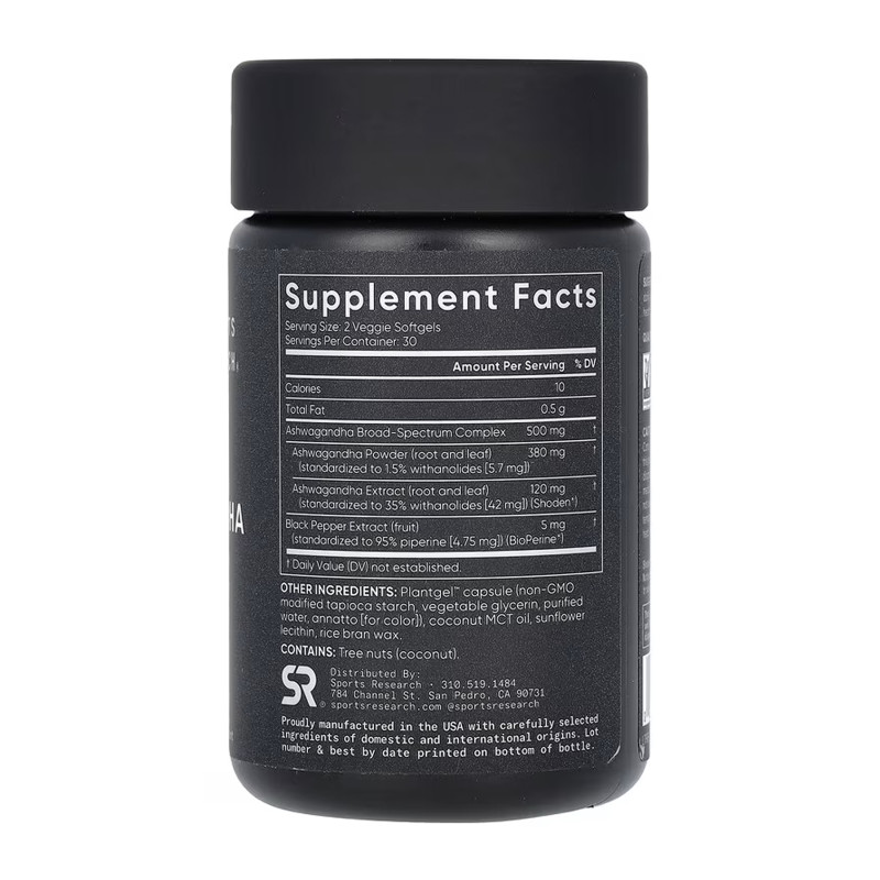 Ashwagandha 500mg - 60 veggie softgels