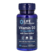 Vit D3 with Sea-Iodine™ 125 mcg (5000 IU) - 60 caps (Пошкоджена банка)