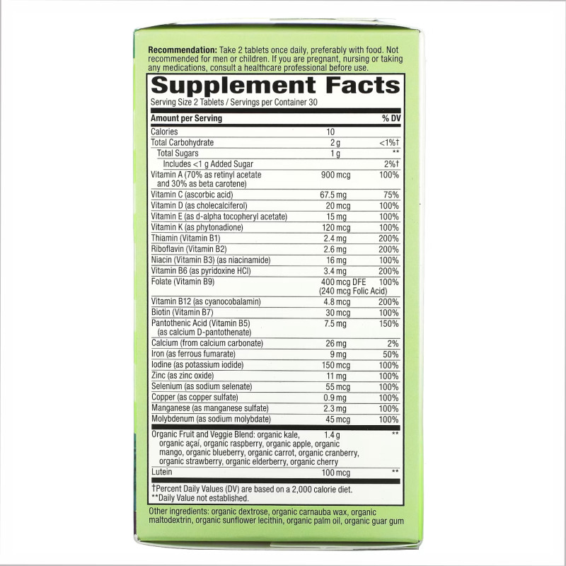 Alive Organic Garden Goodness Women - 60 tabs
