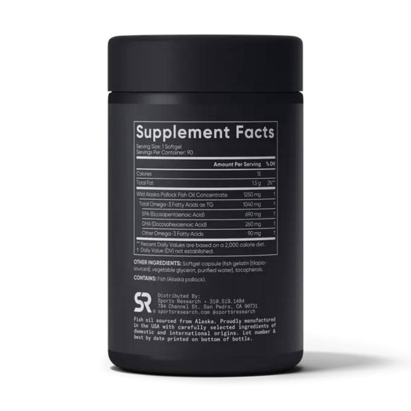 Omega-3 Fish Oil Alaska Pollock 1250mg - 90 softgels (Без етикетки)