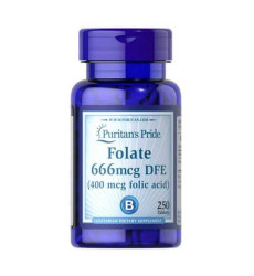 Folate 666mcg DFE (Folic Acid 400 mcg) - 250 Tablets