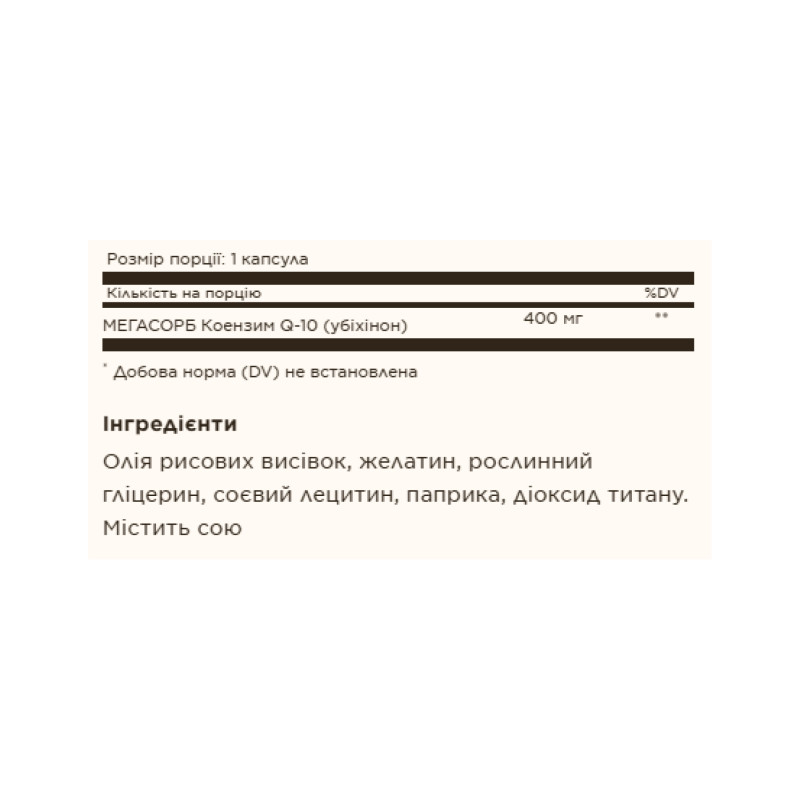 CoQ10 400mg MegSorb - 60 softgels
