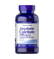 Absorbable Calcium 1200mg Plus Vitamin D3 25mcg - 200 softgels