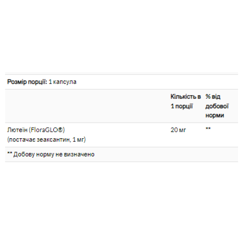 Lutein 20 mg - 60 softgels