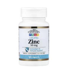 Zinc Chelated 50 mg - 60 tabs (Пошкоджена банка)