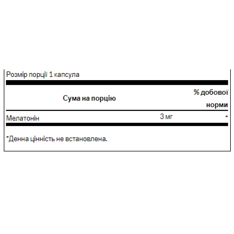 Melatonin 3 mg - 60 caps (Затерта дата)