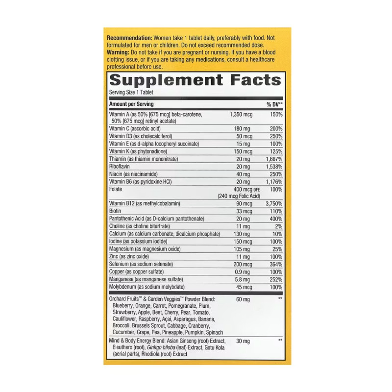 Once Daily Women 50+ Ultra Multivitamin- 60 tabs