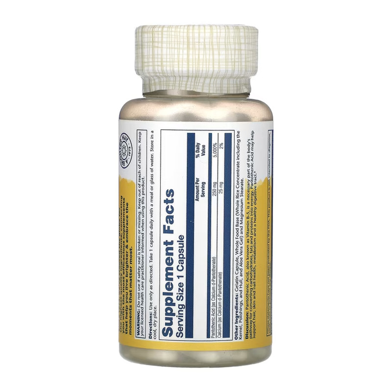 Pantothenic Acid 250mg - 100 caps