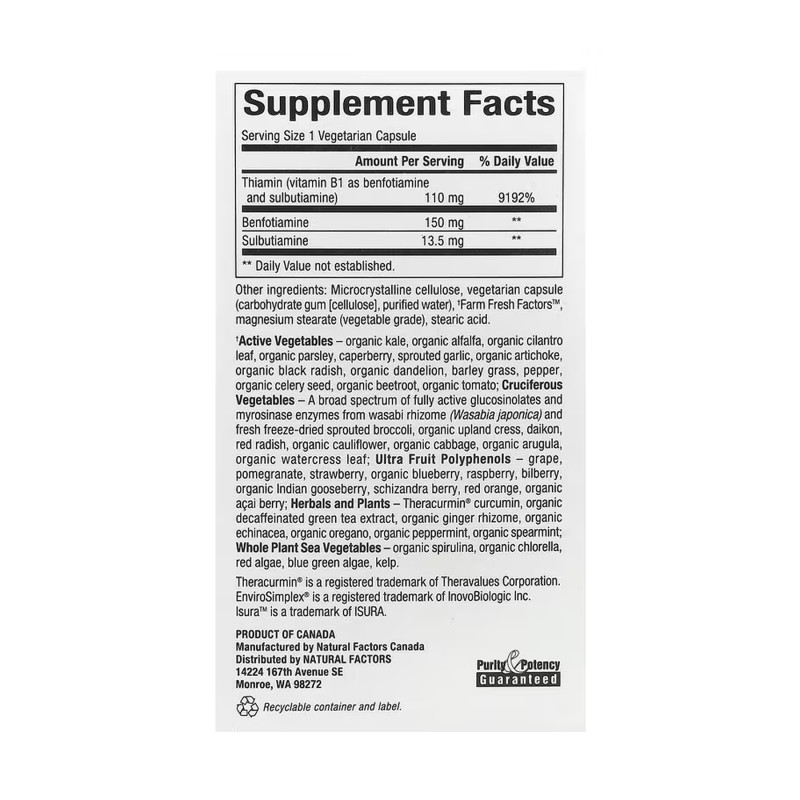 BioCoenzymated Benfotiamine - 30 caps